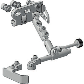 Combined roller and straight guide, from the right with quick adjustment · 3D model