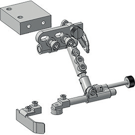 Combined roller and straight guide, from the right with quick adjustment · 3D model