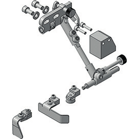Combined roller and straight guide, from the right with quick adjustment · 3D model