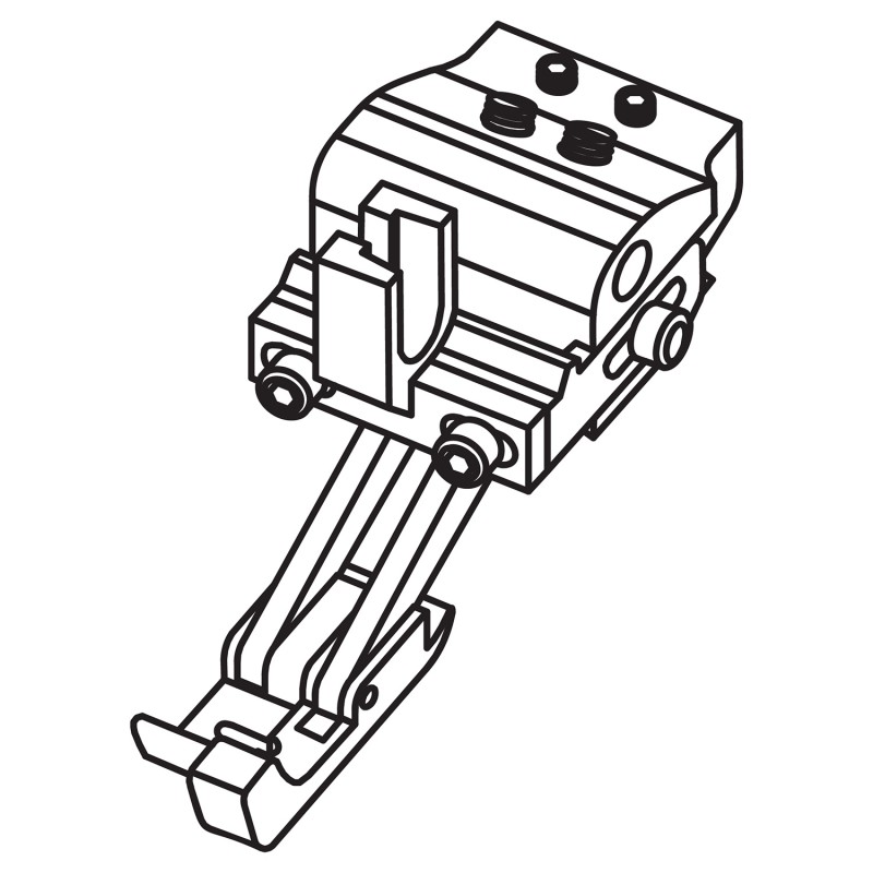 K938R Right Compensating Feet — Right Compensating Feet for Zigzag (Adjustable) Adjusting both presser feet bases height and pressure independently. Sewing different thickness fabrics simultaneously. Suitable for Machine: