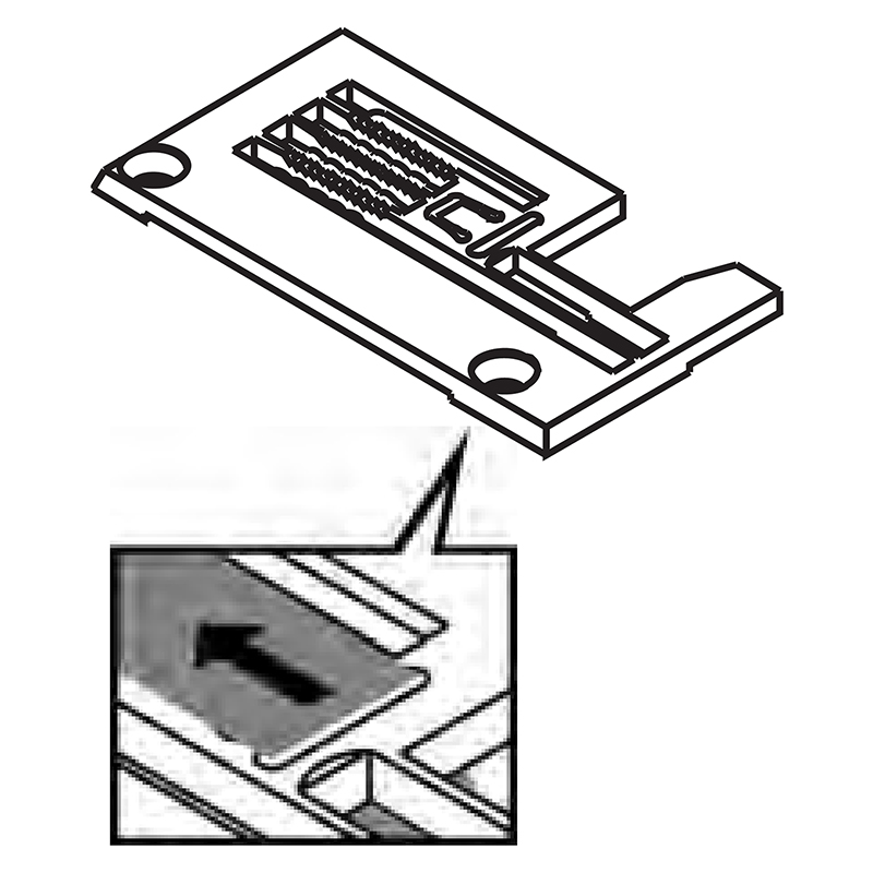 257049B32A Needle Plate — Needle Plate for Pegasus Coverstitch Machine Suitable for machine: