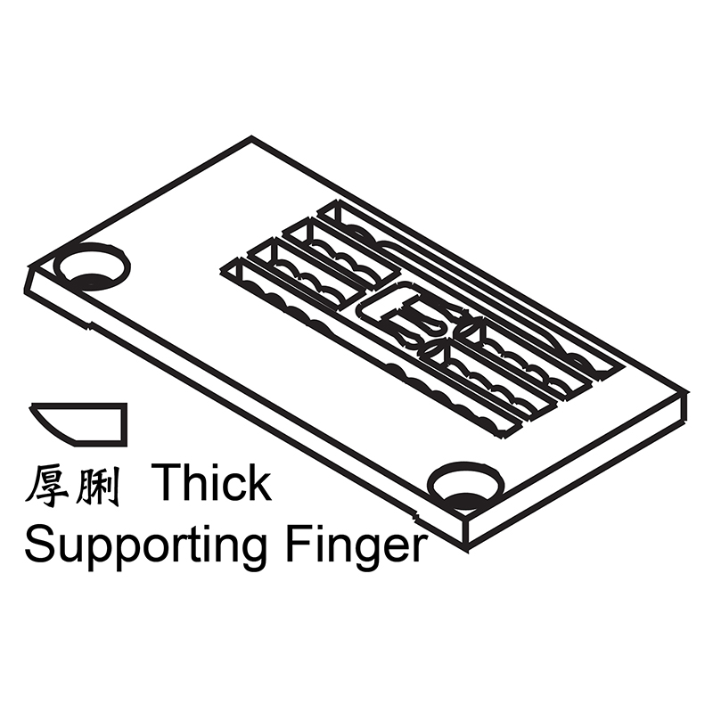 Y3108134L Needle Plate — Needle Plate for Yamato Coverstitch Machine Thick supporting fingers for thin material. Suitable for machine: