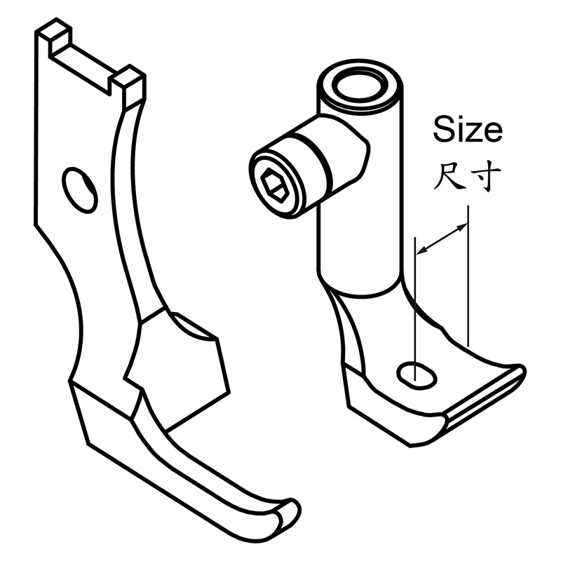 KP1510B Binding Feet — Binding Feet Set for Juki LU-1510N Size options: Space between needle hole and right edge