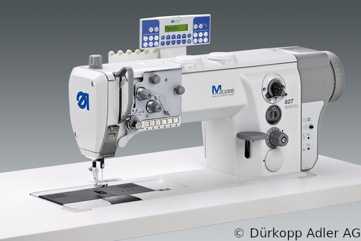 827-160122-M Dürkopp Adler 1-Needle lockstitch flatbed bottom feed and needle feed, integrated sewing drive, integrated sewing drive sewing machine (0827 990201 031)