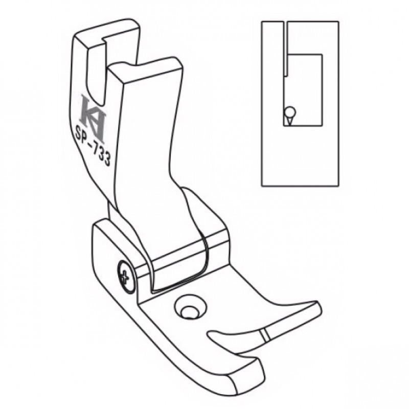 SP-733 Hemming Feet — Hemming Feet with Edge Guide *Optional size: Groove size