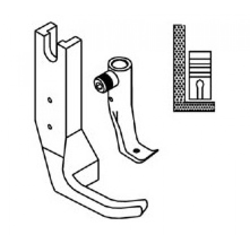 KP269T Presser Feet — For zipping. Used together with KH69S Presser foot width : 9mm Feeding foot width : 6mm