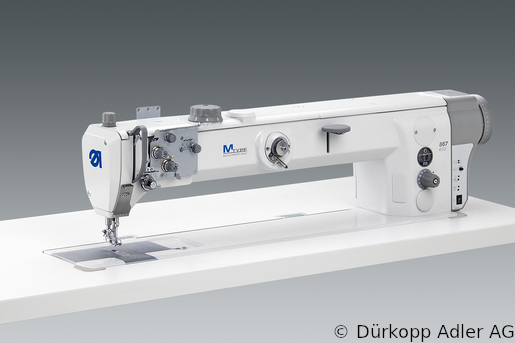 867-190040-70-M Dürkopp Adler 1-Needle lockstitch flatbed longarm bottom feed, needle feed and alternating foot top feed, integrated sewing drive sewing machine (0867 990301 012)