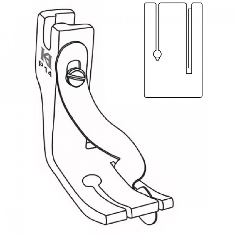 P10-P18 Guiding Feet — Top Stitch Guide Feet *Size: The space between needle hole and right guide.