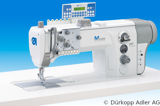 867-190122-M Одноигольная машина челночного стежка с плоской платформой. Нижний, игольный транспортеры и верхний альтернирующий транспортер лапка  Встроенный привод M-TYPE (0867 990218 011)