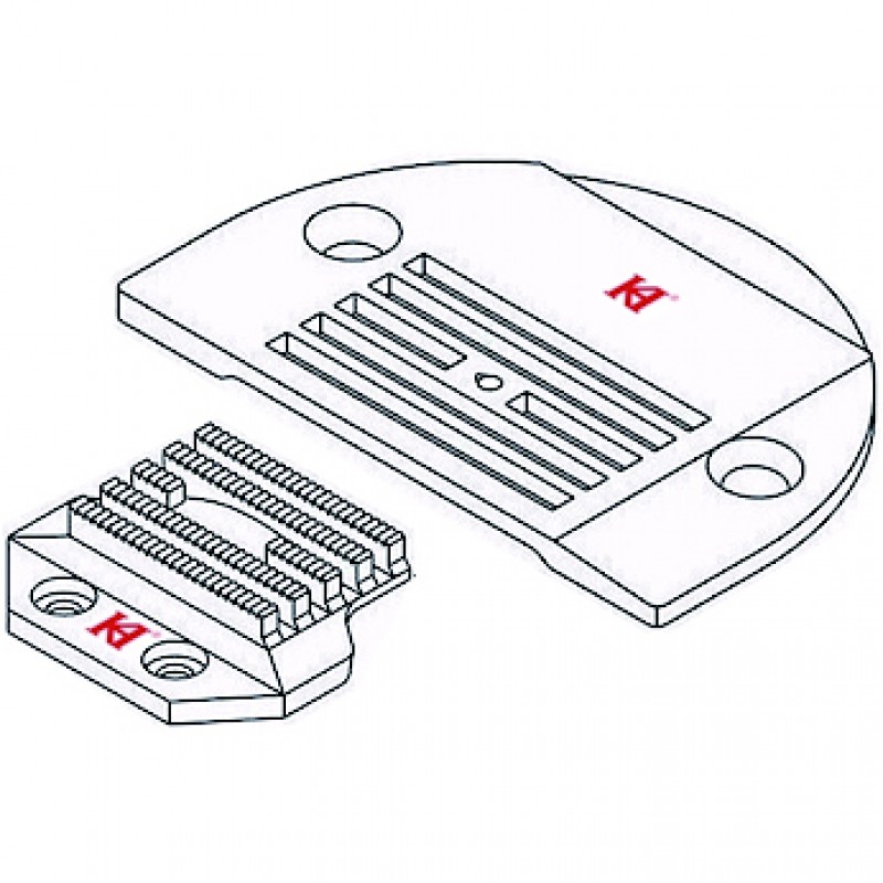KN7200 Needle Plate + KF7200 Feed Dog — Needle Plate and Feed Dog for Binding (Fine) for Thread Trimmer Machine Suitable for: Juki : 555, 8700 Juki (Thread Trimmer) : 5550 Brother : 735, 755 Brother (Thread Trimmer) : 7200, etc.