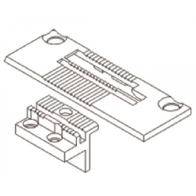 10863 Needle Plate + 10864 Feed Dog — Needle Plate and Feed Dog for Seiko STW-7