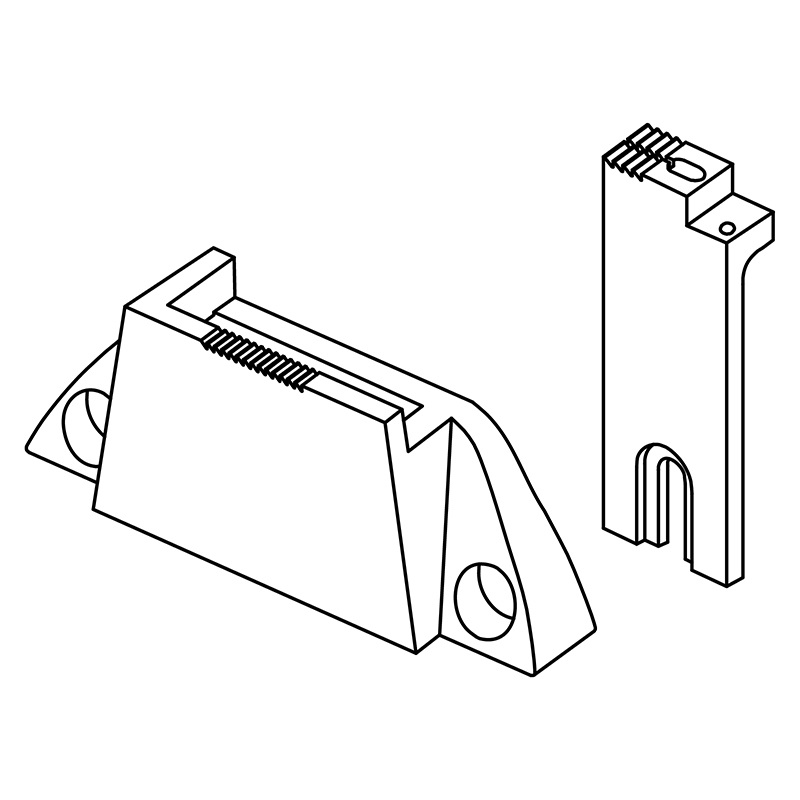 KH869-NPB Needle Plate + KH869-FDB Feed Dog — Needle Plate and Feed Dog Set for Binding on Durkopp Adler 869 Used with KHB869 moving arm Feed dog feeding size: 12.5mm x 8mm