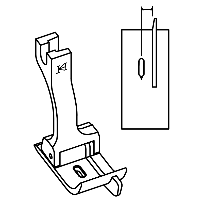 GR274 Guiding Feet — Needle Feed Right Guiding Feet (for Puller) for Durkopp Adler 274 *Options: The space between needle hole and right guide