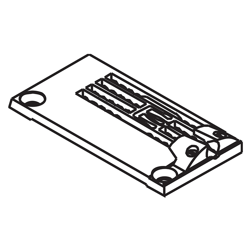 Y3108134C Needle Plate with Fabric Guide — Needle Plate with Fabric Guide for Yamato Coverstitch Machine Fabric guide is adjustable and removable. Suitable for machine: