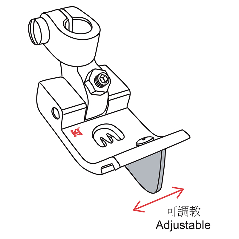 2200GK Guiding Foot — Guiding Foot for Coverstitch Machine Extended guide, can be adjusted to the lef…