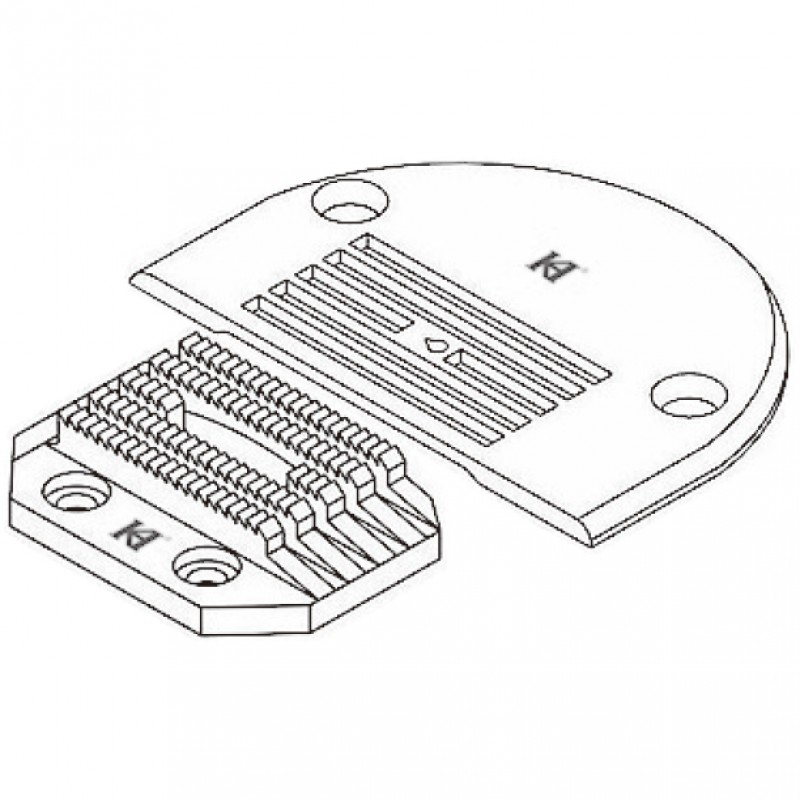 KH5-NP Needle Plate + KH5-FD Feed Dog — Needle Plate and Feed Dog (Fine) for Single Needle Lockstitch Machine Suitable for : Juki : 555, 8700 Brother : 735, 755