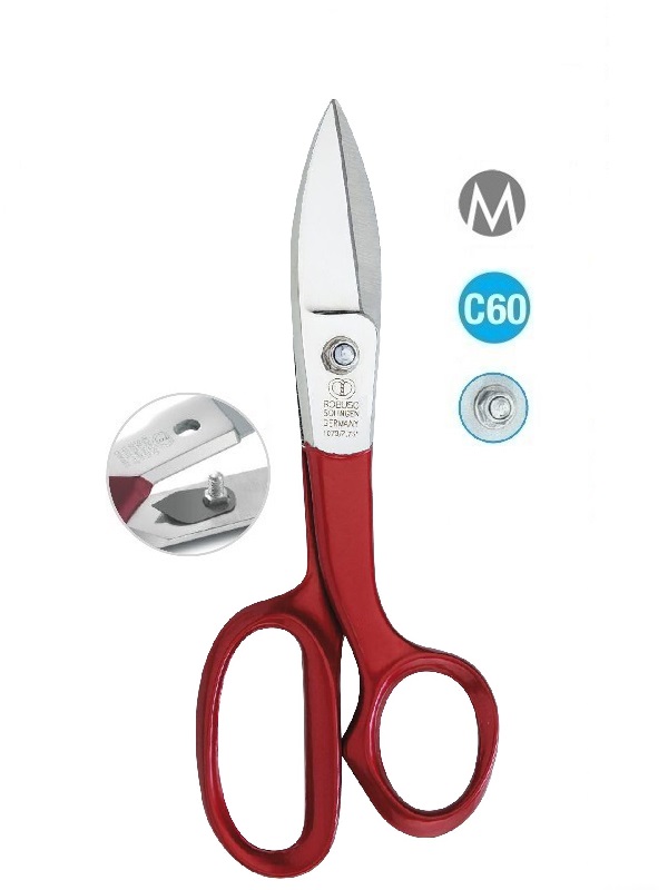 ROBUSO 1073/D/7.75". Ножницы Solingen для вырезания шаблонов и резки жесткого картона, прессшпана и пластика