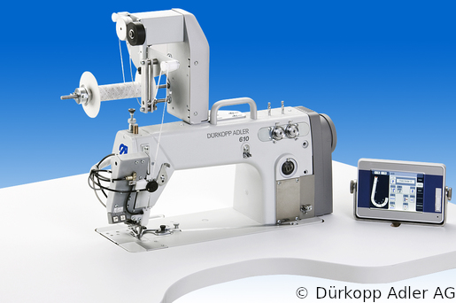 610-10 Dürkopp Adler 1-Needle two thread-chainstitch flatbed programmed pre-gathering and taping operations CNC step motor technology sewing unit (0610 990002 008)