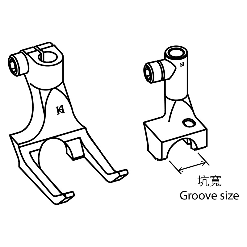 KH867PC Piping Feet — Piping operation to the left of the needle