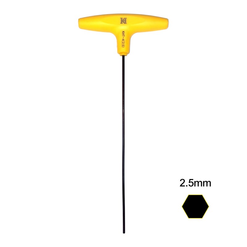 KHT-4 Hex Driver with T-handle — Hex Driver with T-handle 2.5mm Hex driver. Blade length : 200mm Overall length : 243mm