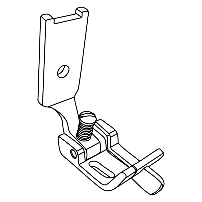 PR112S Guiding Foot — Right Guiding Foot with Single needle hole for Double Needle Machine (Install the left needle only) Needle Space : 1/4" Guiding distance : 3/16" , 1/4"