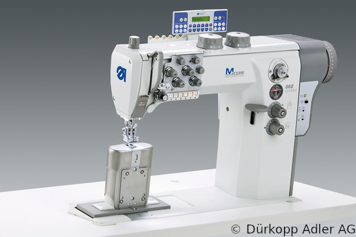 868-290341-M Dürkopp Adler 2-Needle lockstitch post bed bottom feed, needle feed and alternating foot top feed, integrated sewing drive sewing machine (0868 990210 004)