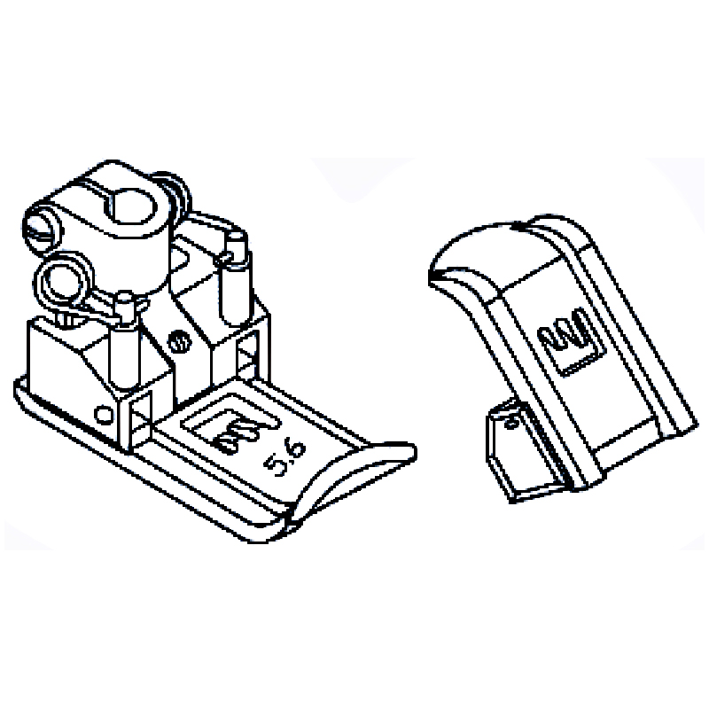 257300A48 Presser Foot — Presser Foot for Coverstitch Machine Presser Bar Internal Diameter: 6.0mm