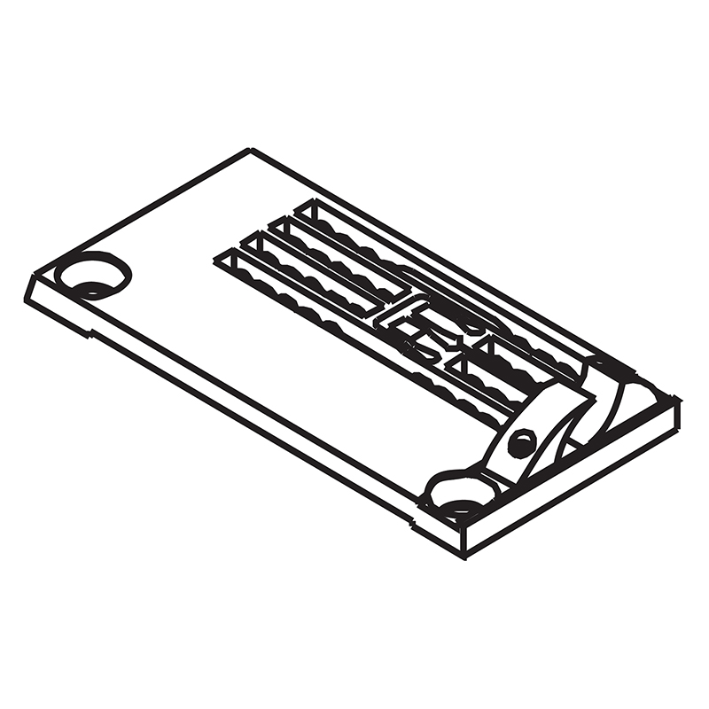 206277D Needle Plate with Fabric Guide — Needle Plate with Fabric Guide for Pegasus Coverstitch Machine Fabric guide is …