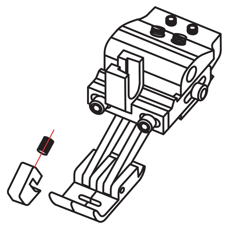 K938M Left/Right Compensating Feet — Left/Right Compensating Feet for Zigzag (Adjustable) Adjusting both presser feet bases height and pressure independently. Sewing different thickness fabrics simultaneously. Suitable for Machine: