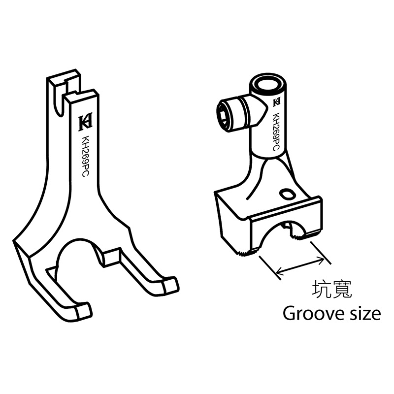 KH269PC Piping Feet — Piping operation to the left of the needle