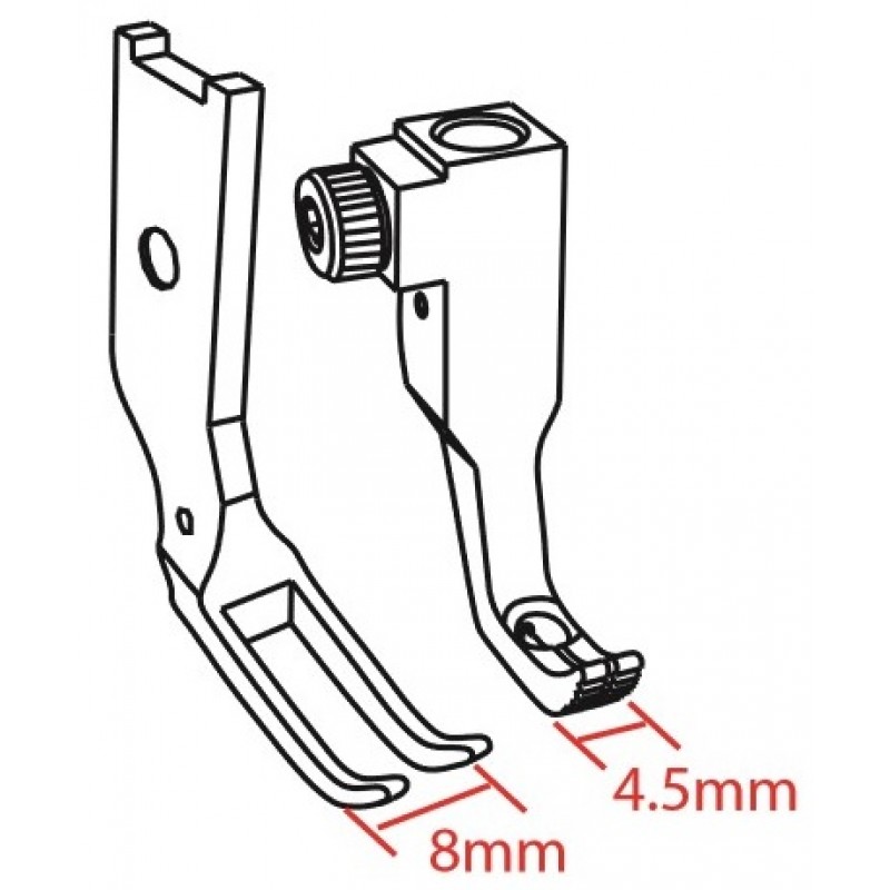 KP1510-N081 Presser Feet — Presser foot width : 8 mm Feeding foot width : 4.5 mm