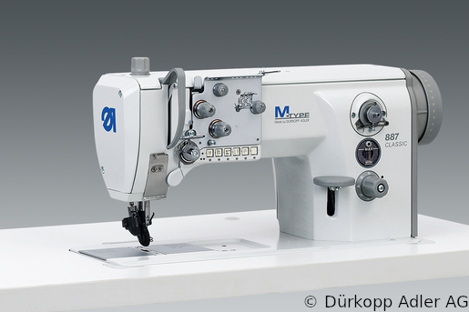 887-160122 Dürkopp Adler 1-Needle lockstitch flatbed wheel feed, needle feed and top driven roller presser also during backtacking sewing machine (0887 990003 040)