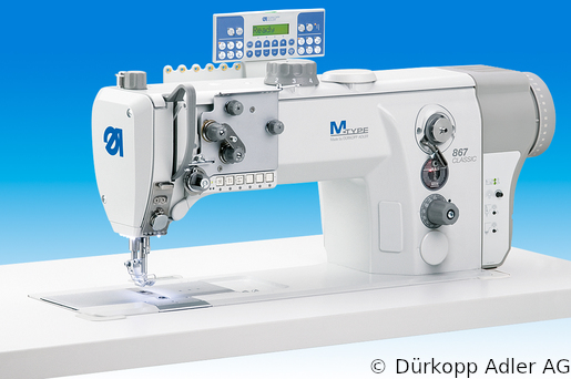 867-190145-M Одноигольная машина челночного стежка с плоской платформой. Нижний, игольный транспортеры и верхний альтернирующий транспортер лапка  Встроенный привод M-TYPE (0867 990220 033)