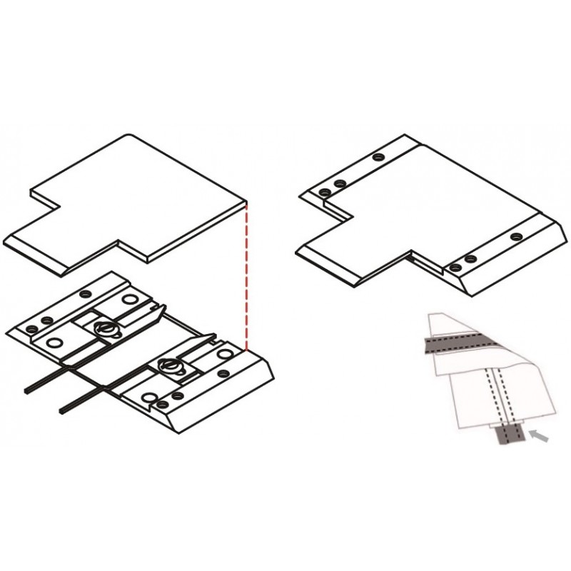 KHF867 Slide Plate — Front tape guide slide plate for 867 Adjustable width from 15 to 25 mm