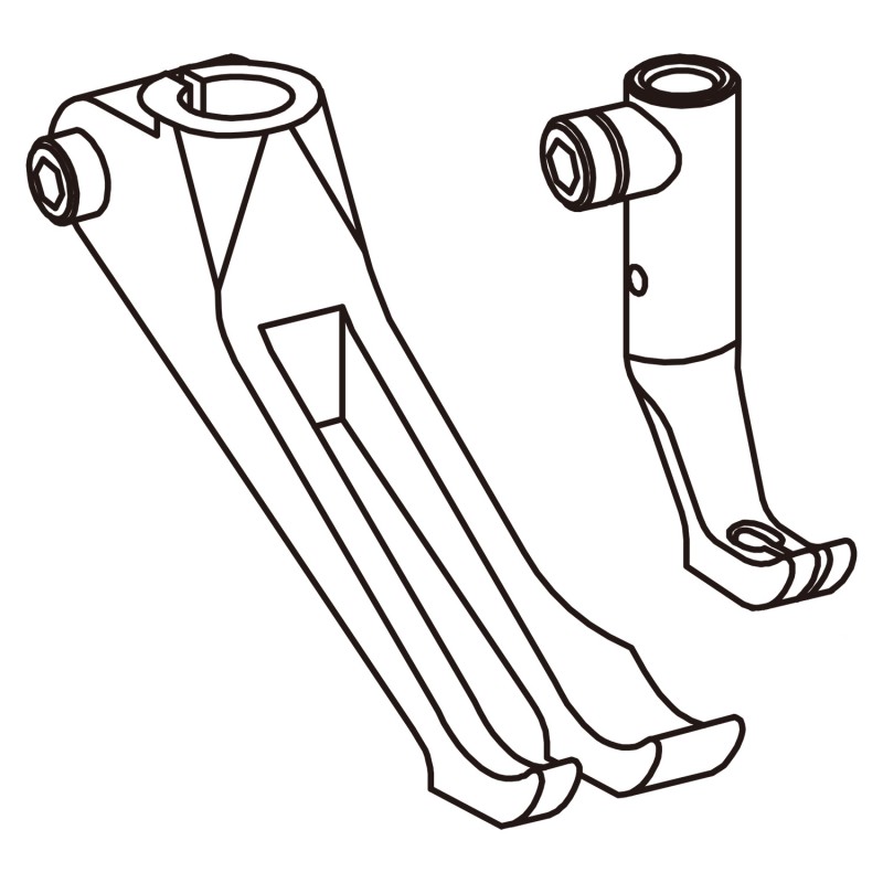 KP867-N081WR Presser Feet — Narrow Standard Feet with Wider Right Toe Presser Foot Width: 13mm Right Toe of Presser Foot Width: 5.5mm Feeding Foot Width: 4.5mm