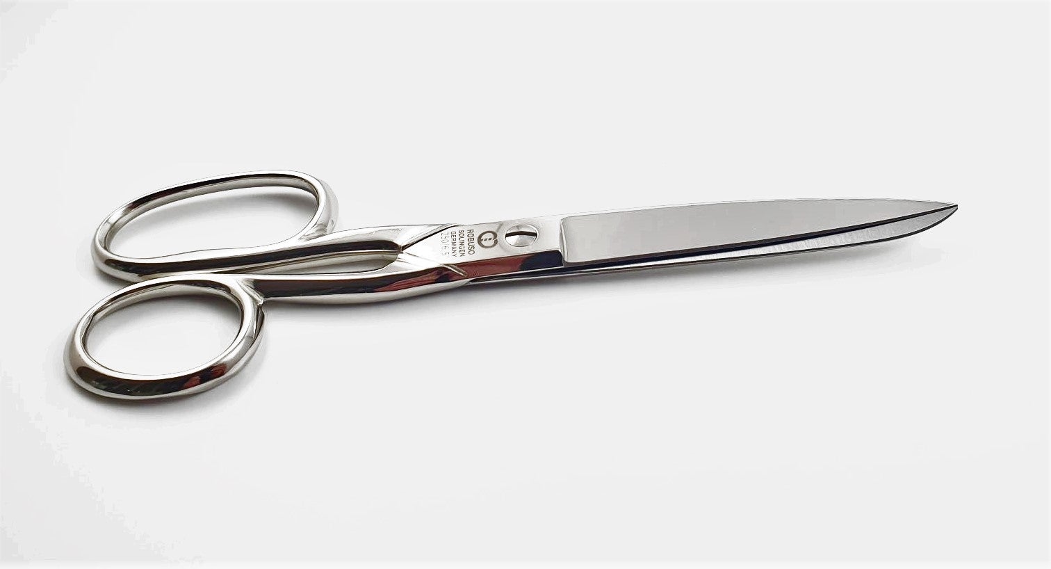 ROBUSO sewing scissors 250/E/6.5" with one long eye & nickel plated