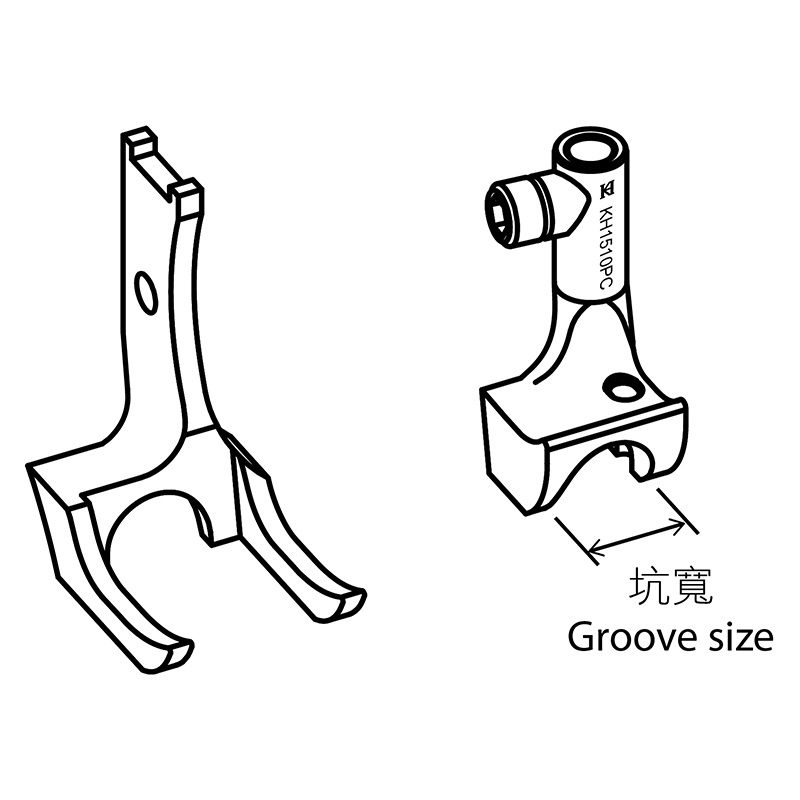 KH1510PC Piping Feet — Piping operation to the left of the needle