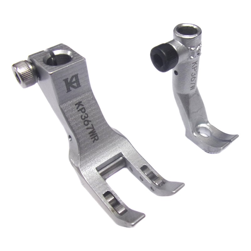 KP367WR Standard Feet with Roller — ApplicationStandard stitchSpecificationPresser foot width: 16mmFeeding foot width: 7.5mmMaximum stitch length: 9mmCompatible machine modelsDurkopp Adler: 367, 467, 667, 669, 767, 768, 867, 868, 869, 1767Juki: LU-1509N, LU-1511N, LU-1521N, LU-2210, LU-2212N, LU-2216N, LU-2220N, LU-2810A, LU-2810A-7, LU-2828A, PLC-2710Brother: LS2-B891Seiko: BBW-8BLVetron: 5000, 5010, 5100, 5110Sunstar: KM-1060BL, KM-1070BLHighlead: GC20688, GC24688Global: WF-1767 series
