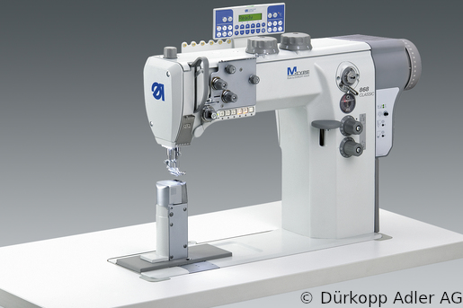 868-390322-M Dürkopp Adler 1-Needle lockstitch post bed bottom feed, needle feed and alternating foot top feed, integrated sewing drive sewing machine (0868 990225 012)
