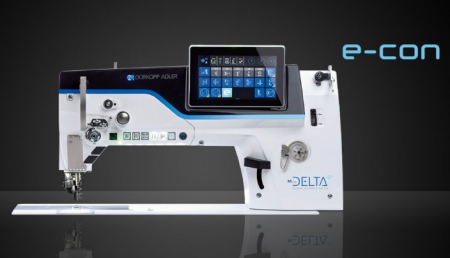 Durkopp Adler D887- e-con | Innovative and digitalized one or two needle flatbed sewing machines with wheel feed, needle feed and driven roller presser