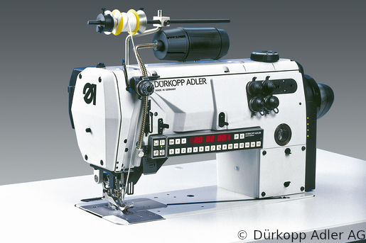 550-12-23 Dürkopp Adler 1-Needle two thread-chainstitch sewing unit reproducible ruffling of upholstery parts differential bottom feed and variable alternating foot top feed (0550 990055 009)