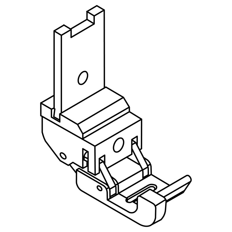 KCP-L Compensating Feet — Left Guiding Compensating Feet (for Light Material) Presser feet position can be adjusted. Convertible presser feet shank for Pfaff zigzag or other zigzag machine (e.g. Juki, Singer, Brother).