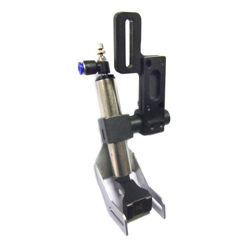 KCR-8420 Pneumatic Cutter — Pneumatic Cutter for Juki/Brother Double Needle Machine Can be used for cutting tape, thread, spaghetti, etc. One (button/knee/pedal) switching operation can replace the function of auto-thread trimmer. The cutting manpower can be avoided, the time and the cost can be saved. Whole set include: