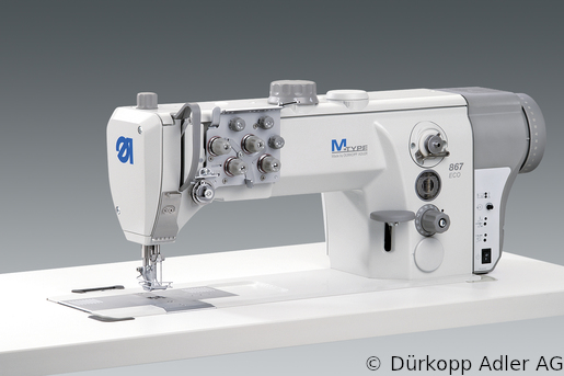 867-290020-M Dürkopp Adler 2-Needle lockstitch flatbed bottom feed, needle feed and alternating foot top feed, integrated sewing drive sewing machine (0867 990207 002)