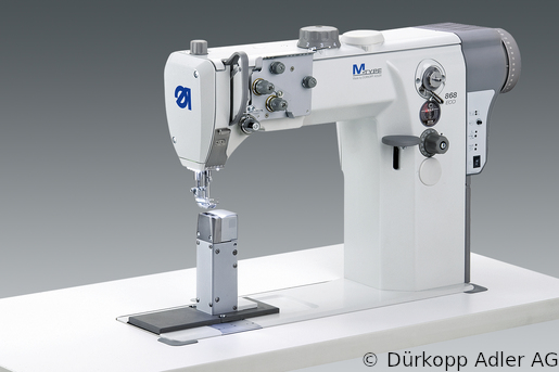868-190020-M Dürkopp Adler 1-Needle lockstitch post bed bottom feed, needle feed and alternating foot top feed, integrated sewing drive sewing machine (0868 990201 003)