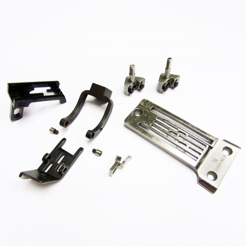 35800 3N 9/32" Thin Material Conversion Kit (Unevenness) — Spare Parts for Union Special 35800 9/32", 3-Needle Conversion Kit for Thin Material (Unevenness) Full Set includes: Optional Items: 23420 Folder