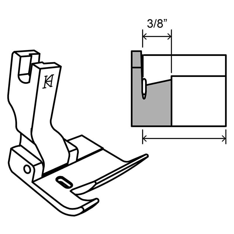KZJ Guiding Feet — Needle Feed Guiding Feet *Optional size: The space between needle hole and right edge.