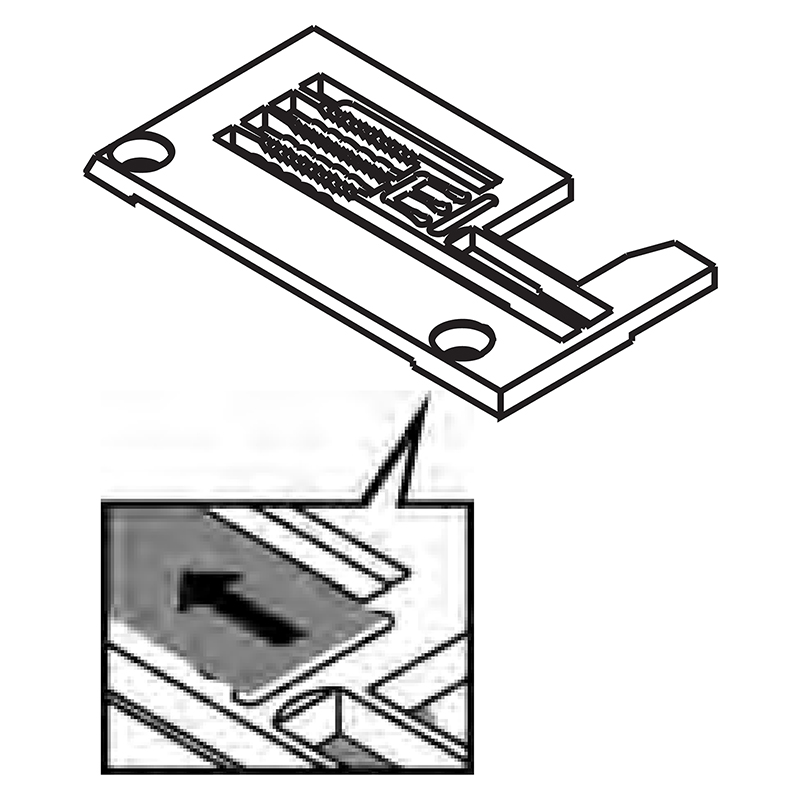 257053B56A Needle Plate — Needle Plate for Pegasus Coverstitch Machine Suitable for machine: