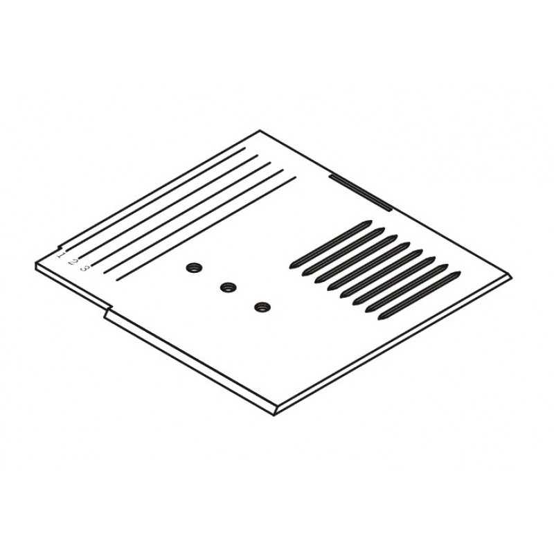 0867-140020 Right Slide Plate — Right slide plate with graduation