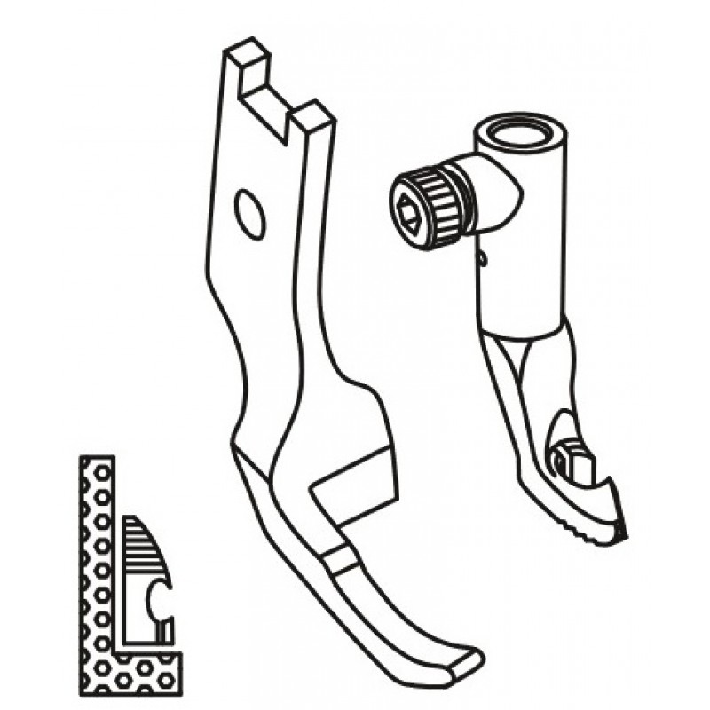 KP1245RN Cording Feet — Right Cording Feet Set Presser foot width : 11.4mm Feeding foot width : 5.2mm